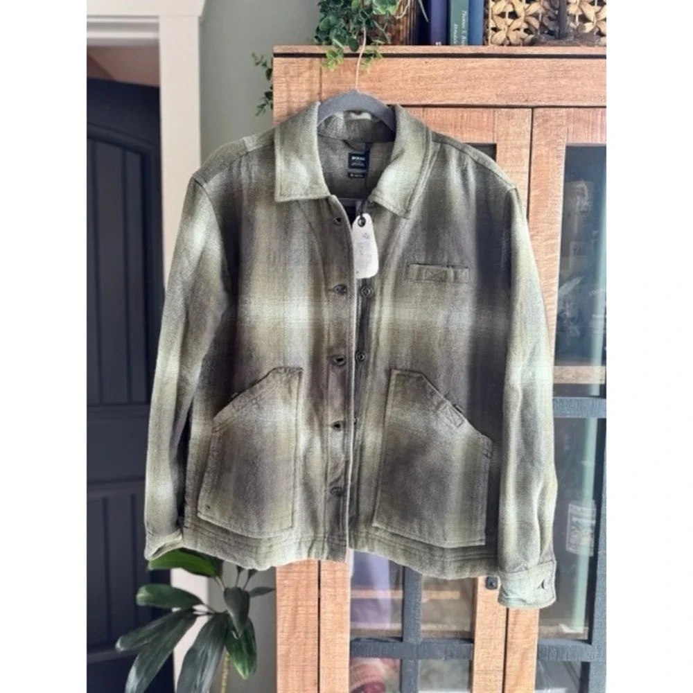 Prana Bridges Flannel Jacket Cargo Green Plaid Quilted Lining Womens M NEW - Picture 2 of 12